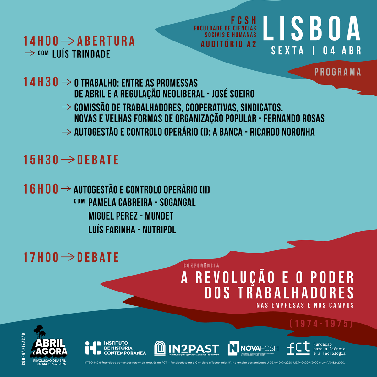 _cultra's tweet photo. ✊A Revolução e o Poder dos Trabalhadores: nas empresas e nos campos (1974-1975).

📍Dias 4 e 5 de abril na Faculdade de Ciências Sociais e Humanas em Lisboa. https://t.co/4OyYSY26t6