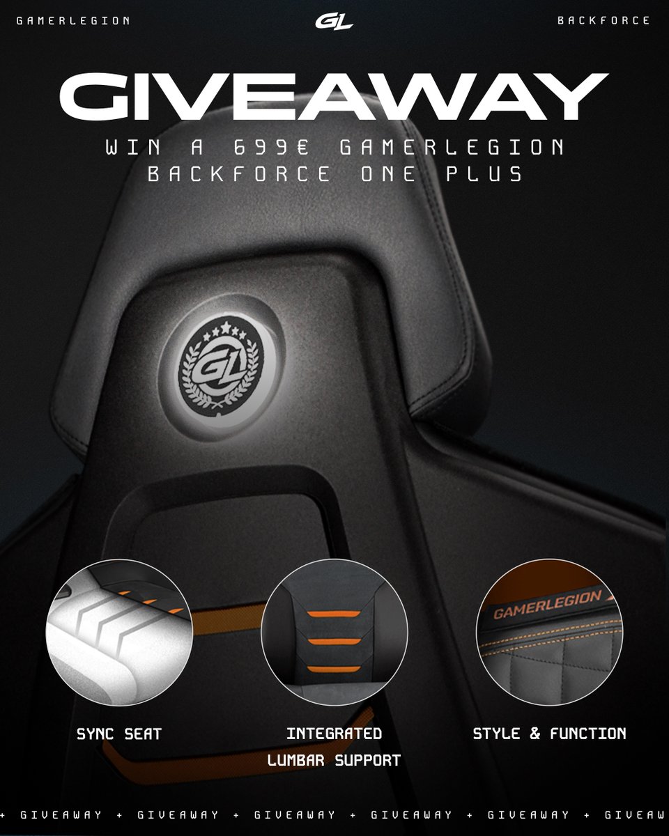 Do your back a favor and join our giveaway for a chance to win a GamerLegion x <a href="/Backforce_gg/">Backforce</a> ONE Plus Chair!

🔵 Follow <a href="/GamerLegion/">GamerLegion</a>  &amp; <a href="/Backforce_gg/">Backforce</a> 
🔵 Like &amp; Retweet
🔵 Tag a bro who is sitting on a washed plastic chair and might need an upgrade

Winner draw on Thursday at