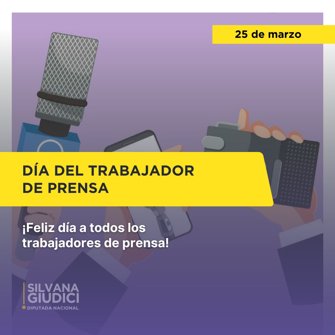 SilvanaGiudici's tweet photo. ¡Feliz día a todos los trabajadores de prensa! #25m #prensa https://t.co/kqewnpwi8v