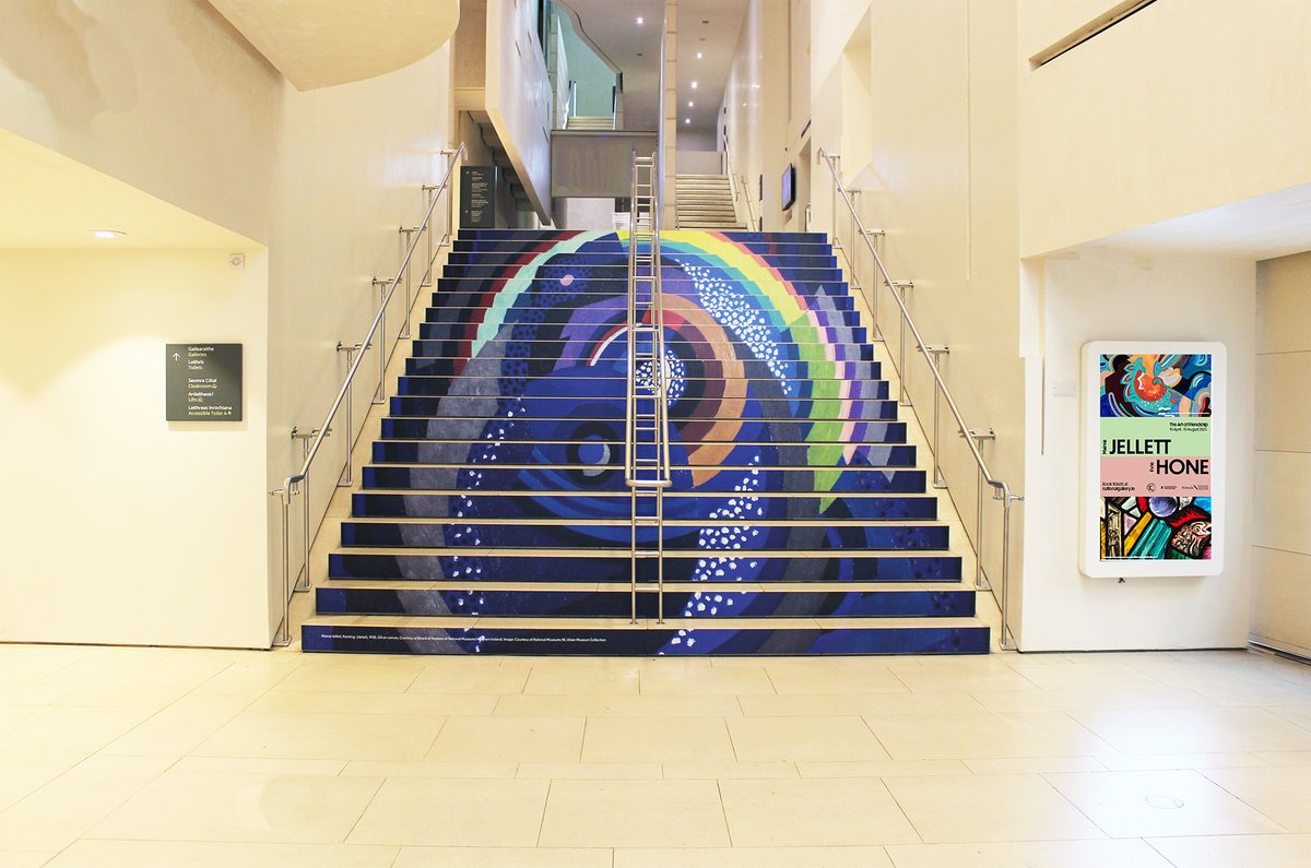 New stairs are a sure sign that we're getting close to a new exhibition opening here! 🪄

'Mainie Jellett and Evie Hone. The Art of Friendship' opens here on 10 April, and tickets are now on sale. 

🎟️nationalgallery.ie/art-and-artist…