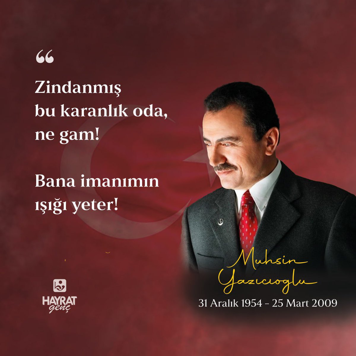 Vefatının sene-i devriyesinde Şehit #MuhsinYazıcıoğlu'nu rahmetle yâd ediyoruz…

#GençHayrat