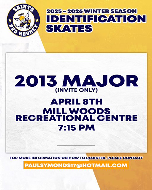 Check out details for Saints Pro Hockey Academy's upcoming second 2013 Major ID Skate below!

#SPHA | #HSL