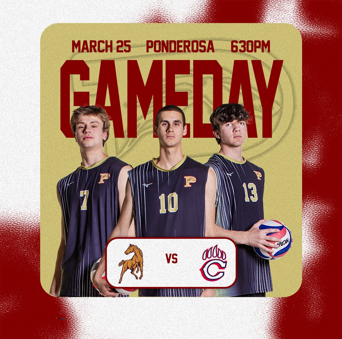 Ponderosa High School Athletic Department (@phsmustangsath) on Twitter photo 🚨🏐Gameday!!!🏐🚨
🆚 Chaparral
⏰ 6:30
📍Ponderosa High School
📺nfhsnetwork.com/events/pondero…
#wearepondo <a href="/phsmustangs/">Ponderosa Mustangs</a> <a href="/PondoStangGang/">Pondo Stang Gang</a>
@ponderosa_mustangs @ponderosa_boys_volleyball 🚨🏐Gameday!!!🏐🚨
🆚 Chaparral
⏰ 6:30
📍Ponderosa High School
📺nfhsnetwork.com/events/pondero…
#wearepondo <a href="/phsmustangs/">Ponderosa Mustangs</a> <a href="/PondoStangGang/">Pondo Stang Gang</a>
@ponderosa_mustangs @ponderosa_boys_volleyball
