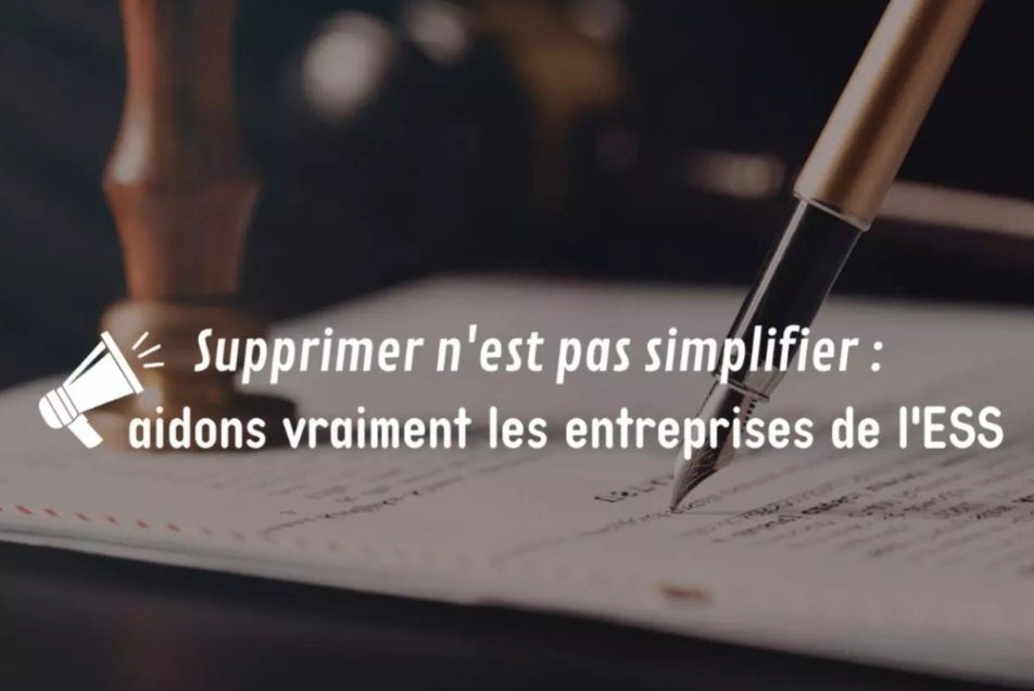 [#Ess - Confondre] <a href="/ESS_France/">ESS France</a> : 📣 #Supprimer, ce n'est pas #simplifier : aidons vraiment les entreprises de l'#Ess ! ➡️ ess-france.org/supprimer-ce-n… cc <a href="/benoithamon/">Benoît Hamon</a> <a href="/antoinedetourne/">Antoine Détourné</a> <a href="/David_Cluzeau/">David CLUZEAU</a> <a href="/VeroLouwagie/">Véronique Louwagie</a> ⤵️