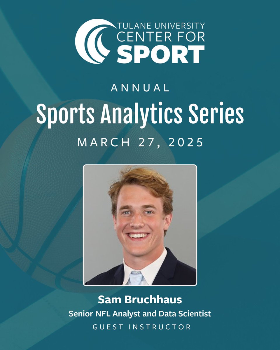 Meet @SamBruchhaus - <a href="/Tulane/">Tulane University</a> alum, former Green Wave football player, and current Senior NFL Analyst &amp; Data Scientist at <a href="/SumerSports/">SūmerSports</a>.

During our #SportsAnalytics Series, Sam will cover the impact of data on sports, the future of the industry, and how students can get involved.