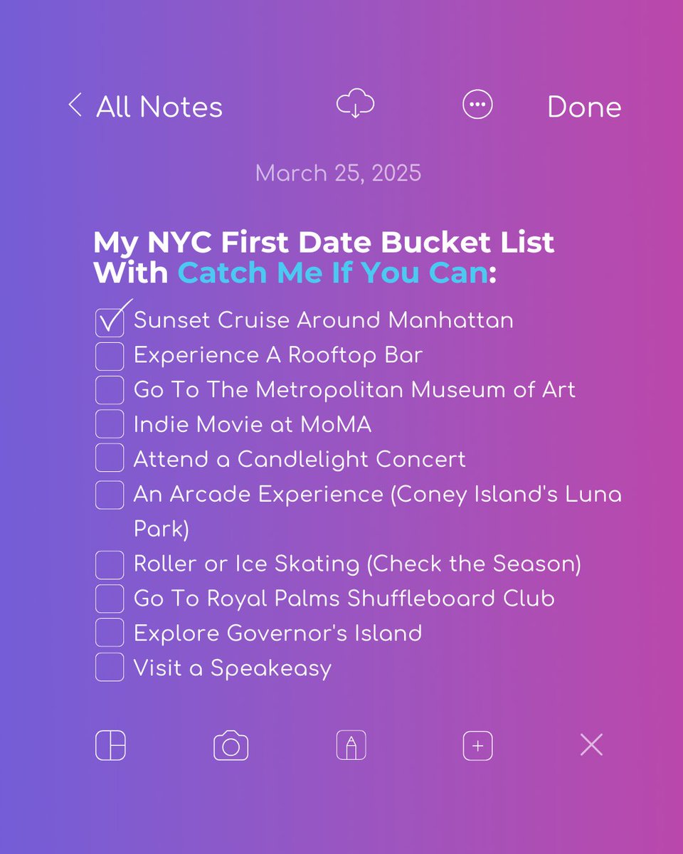catchmeifucanap's tweet image. NYC first dates that go beyond the swipe. ✨ Ready to plan your first date? Download now 💜 on the App Store &amp;amp; Google Play!
#dateyourway #catchmeifyoucan #planmode #planyourdate #nightout #datingapp #freetrial #downloadnow