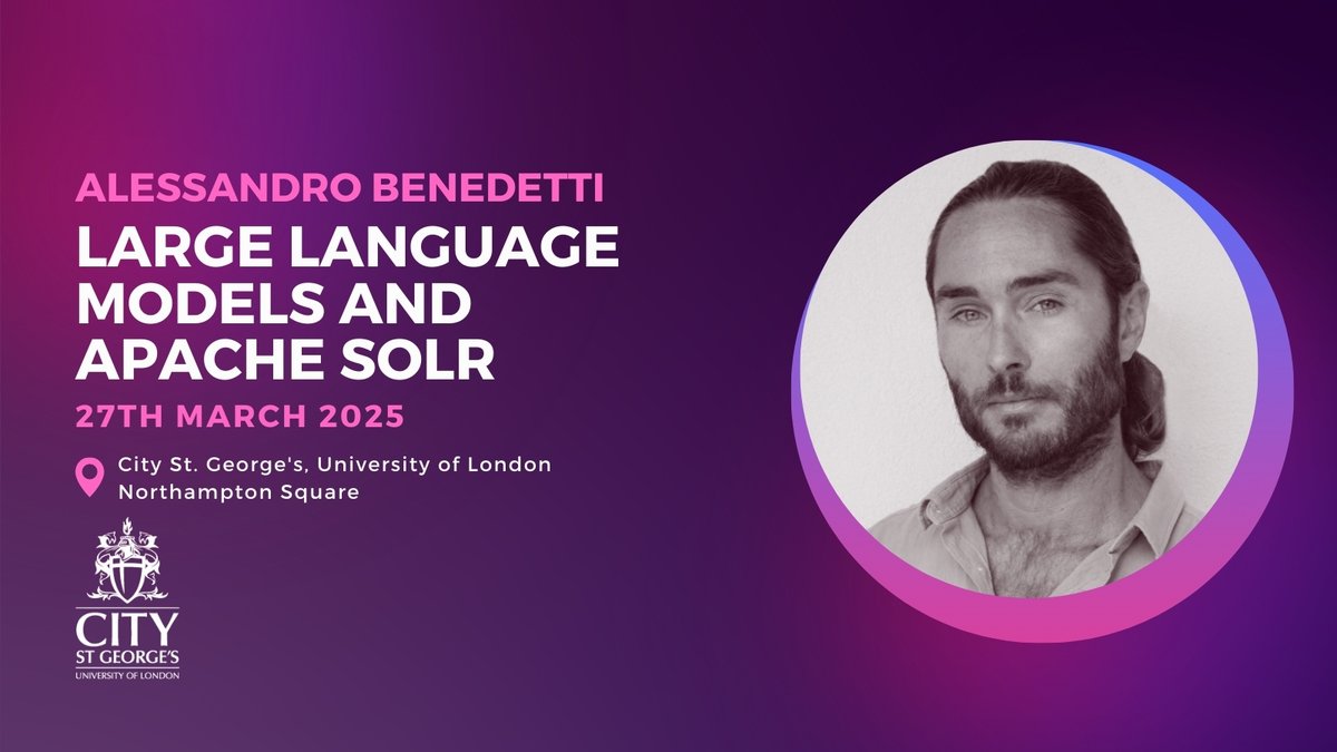 Sease (@seaseltd) on Twitter photo ๐ We're speaking at <a href="/CityStGeorges/">City St George's, University of London</a> , University of London!
On 27th March at 3:00 PM, weโll be delivering an exclusive session on Large Language Models and Apache Solr, sharing our expertise with the next generation of data scientists! ๐ We're speaking at <a href="/CityStGeorges/">City St George's, University of London</a> , University of London!
On 27th March at 3:00 PM, weโll be delivering an exclusive session on Large Language Models and Apache Solr, sharing our expertise with the next generation of data scientists!