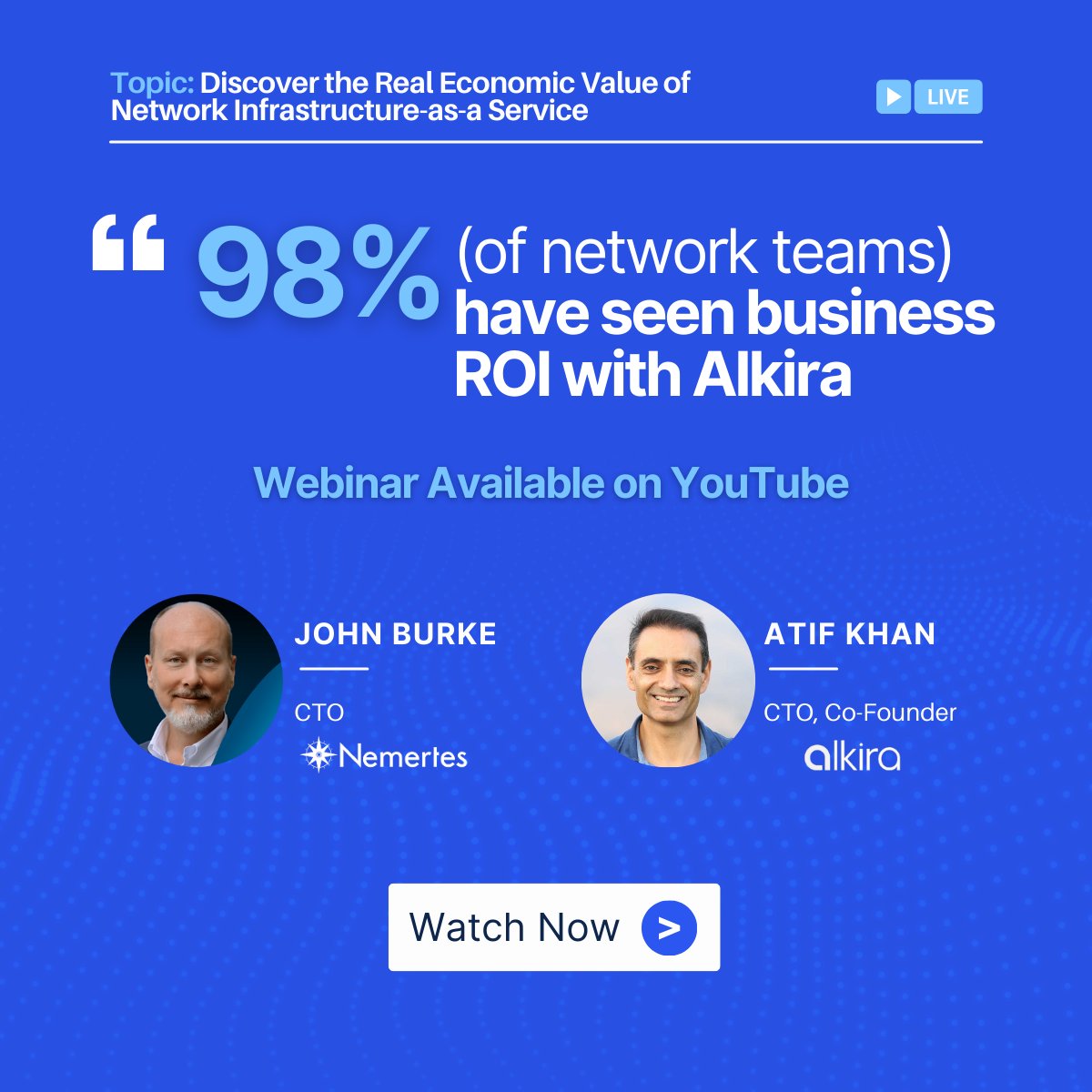 alkiranet's tweet photo. Network leaders: 96% faster cloud deployments, 73% fewer firewalls, 93% quicker data centers.

Not marketing claims—real customer results revealed in @AlkiraNet's economic value webinar with Nemertes CTO John Burke. Link in comment.

#NetworkInfrastructure #AIReadiness https://t.co/KcncYmtfOQ