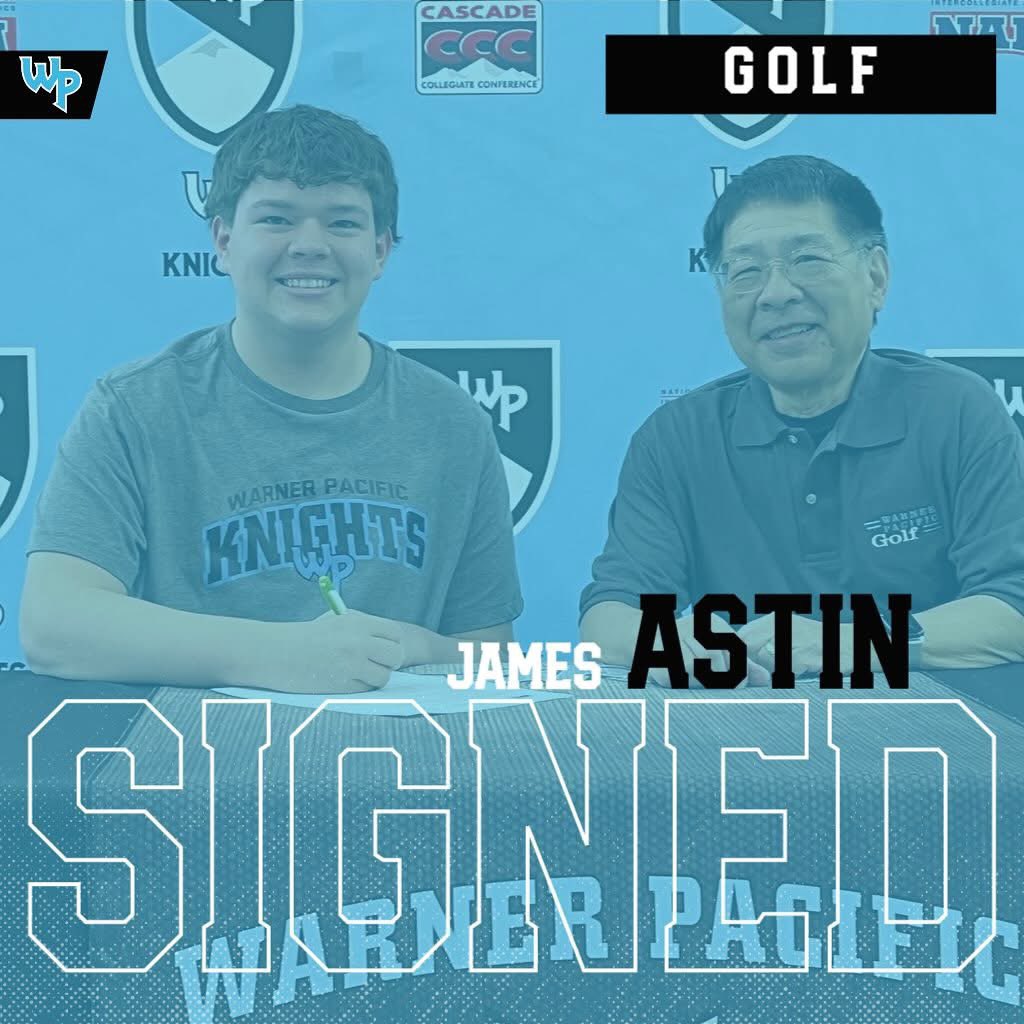Our newest sport has its newest member! Welcome James Astin to the WarnerPac!

#warnerpac 
#warnerpacmgolf
#wpuknights