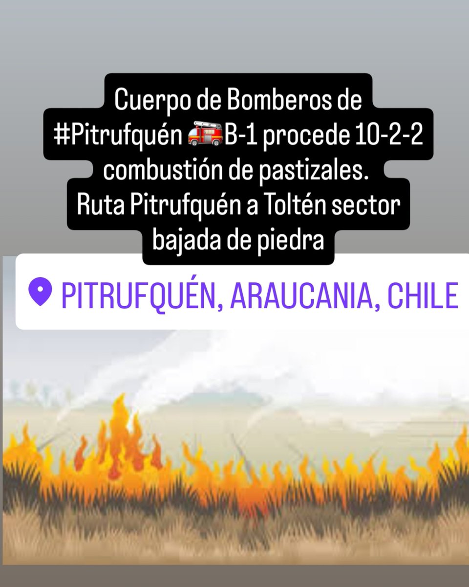 hcarcamo69's tweet photo. #pitrufquén 
#Bomberos 
#pastizales https://t.co/2kVz4IDnP8