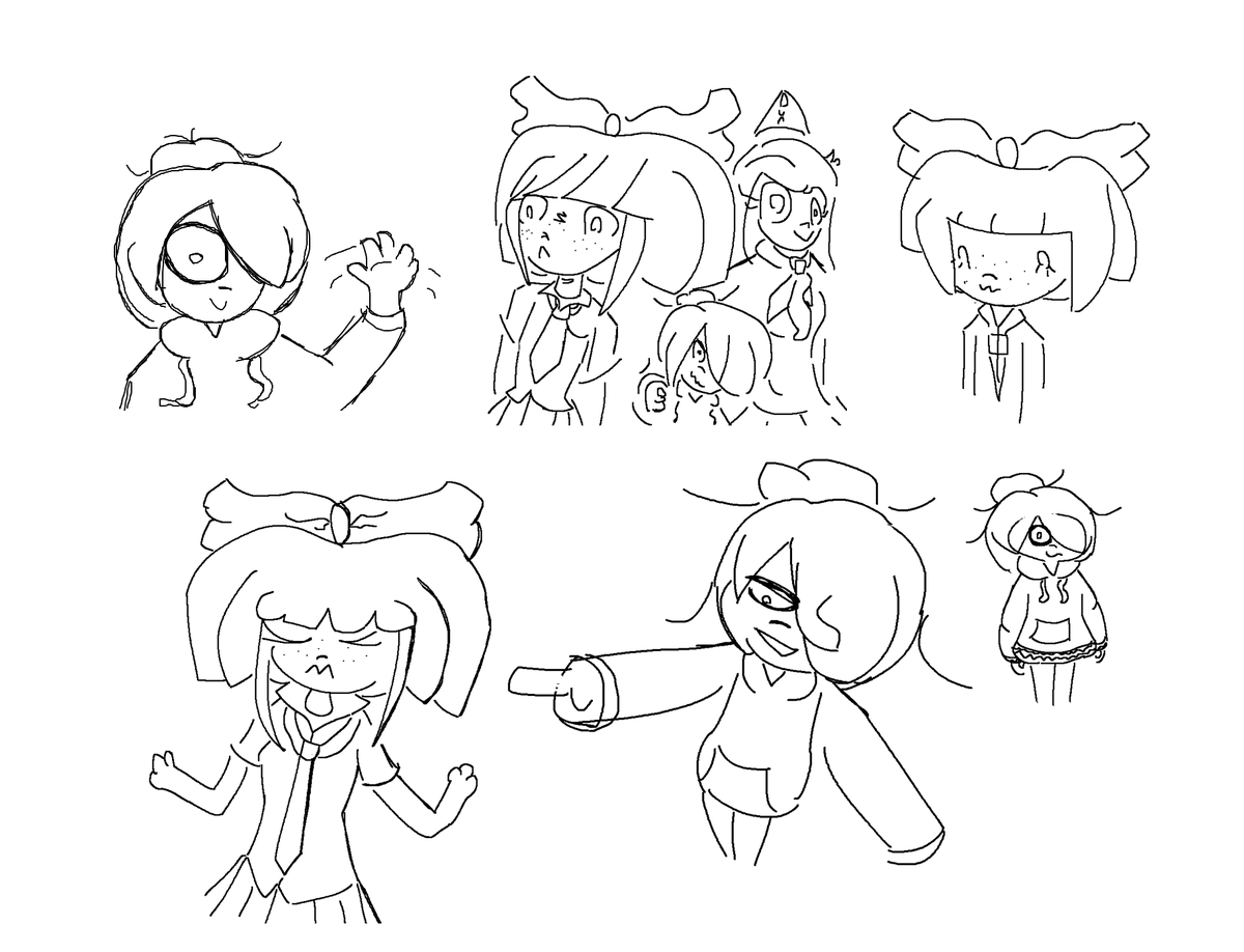 chikuncake's tweet photo. random ongezellig doodles, susy from dbd, and some lesser traditional sketches https://t.co/79Cs4qOwvE