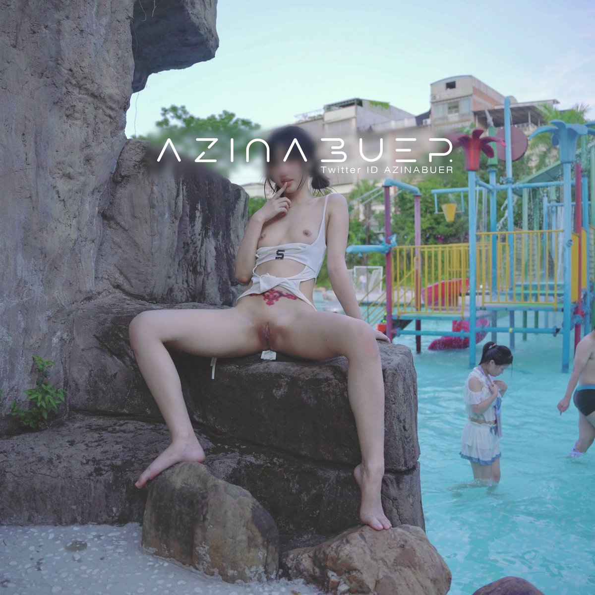 模特是玩嗨了 我相机差点进水