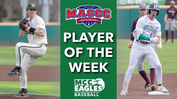 Congrats to Peyton Fowler MACCC Pitcher of the Week and Brennon Wright  MACCC Position Player of the Week honors!

Fowler threw a CG shutout, allowing 2 hits, 0 BB, and struck out 12.

Wright hit .444 on the week and became just the 3rd player in MCC history to hit for the cycle.