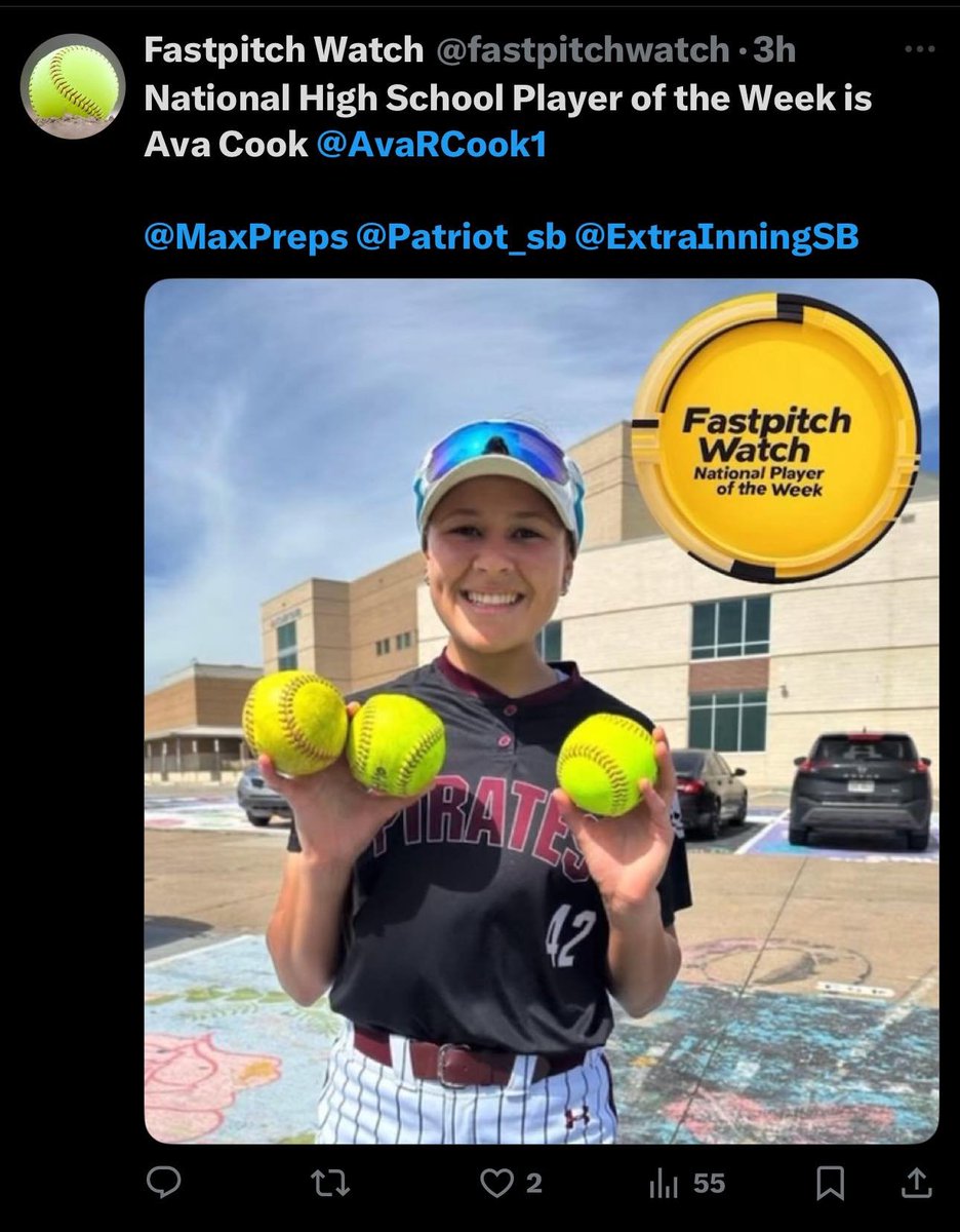 Congrats <a href="/AvaRCook1/">Ava Cook</a>
Well deserved honor - you've been having a great Spring.  Can't wait to see what you do next!!!