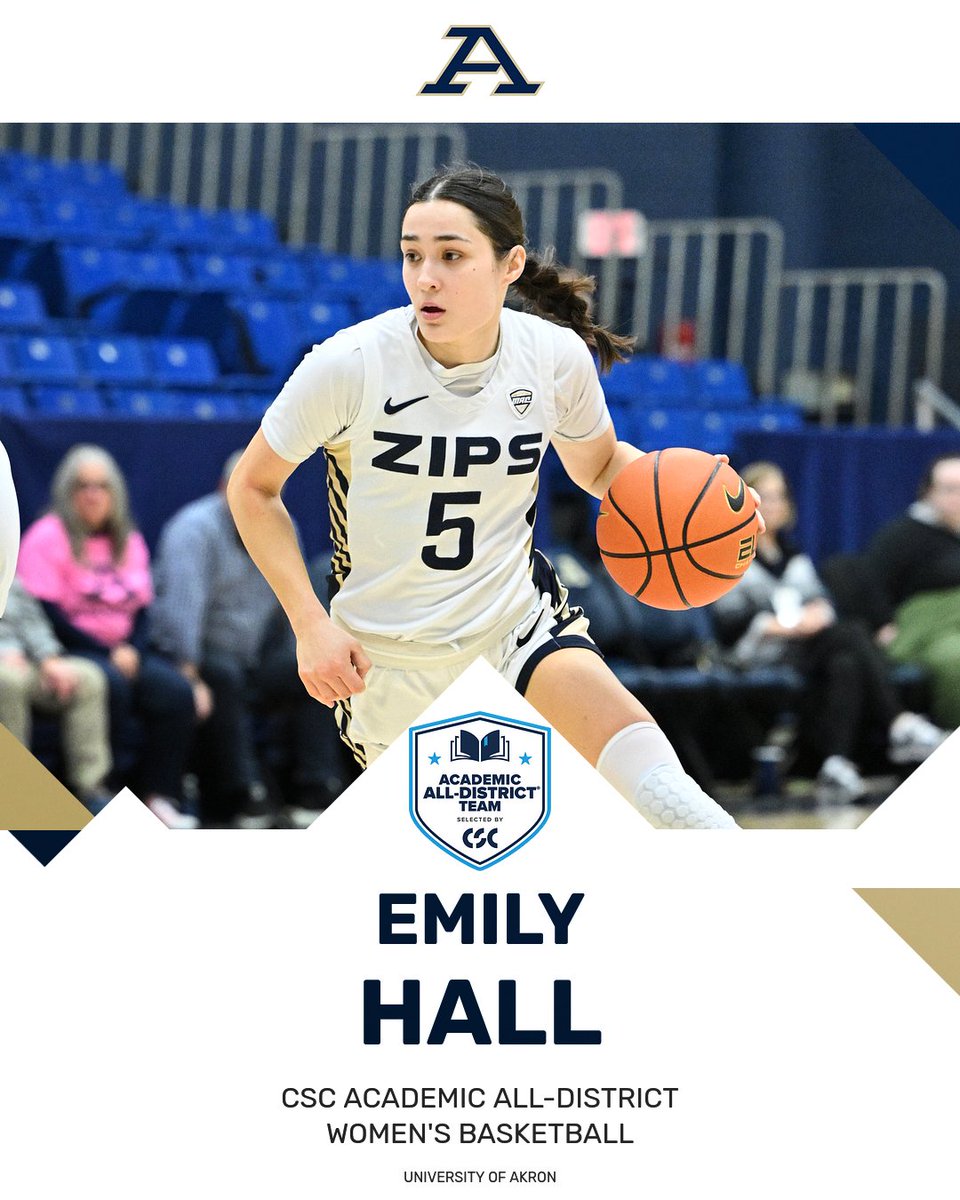Akron Zips Women’s Basketball (@zipswbb) on Twitter photo 👏 Congrats to <a href="/ZipsWBB/">Akron Zips Women’s Basketball</a> Emily Hall on earning <a href="/CollSportsComm/">College Sports Communicators</a> Academic All-District accolades
#GoZips | <a href="/ZipsWBB/">Akron Zips Women’s Basketball</a> 🦘 👏 Congrats to <a href="/ZipsWBB/">Akron Zips Women’s Basketball</a> Emily Hall on earning <a href="/CollSportsComm/">College Sports Communicators</a> Academic All-District accolades
#GoZips | <a href="/ZipsWBB/">Akron Zips Women’s Basketball</a> 🦘