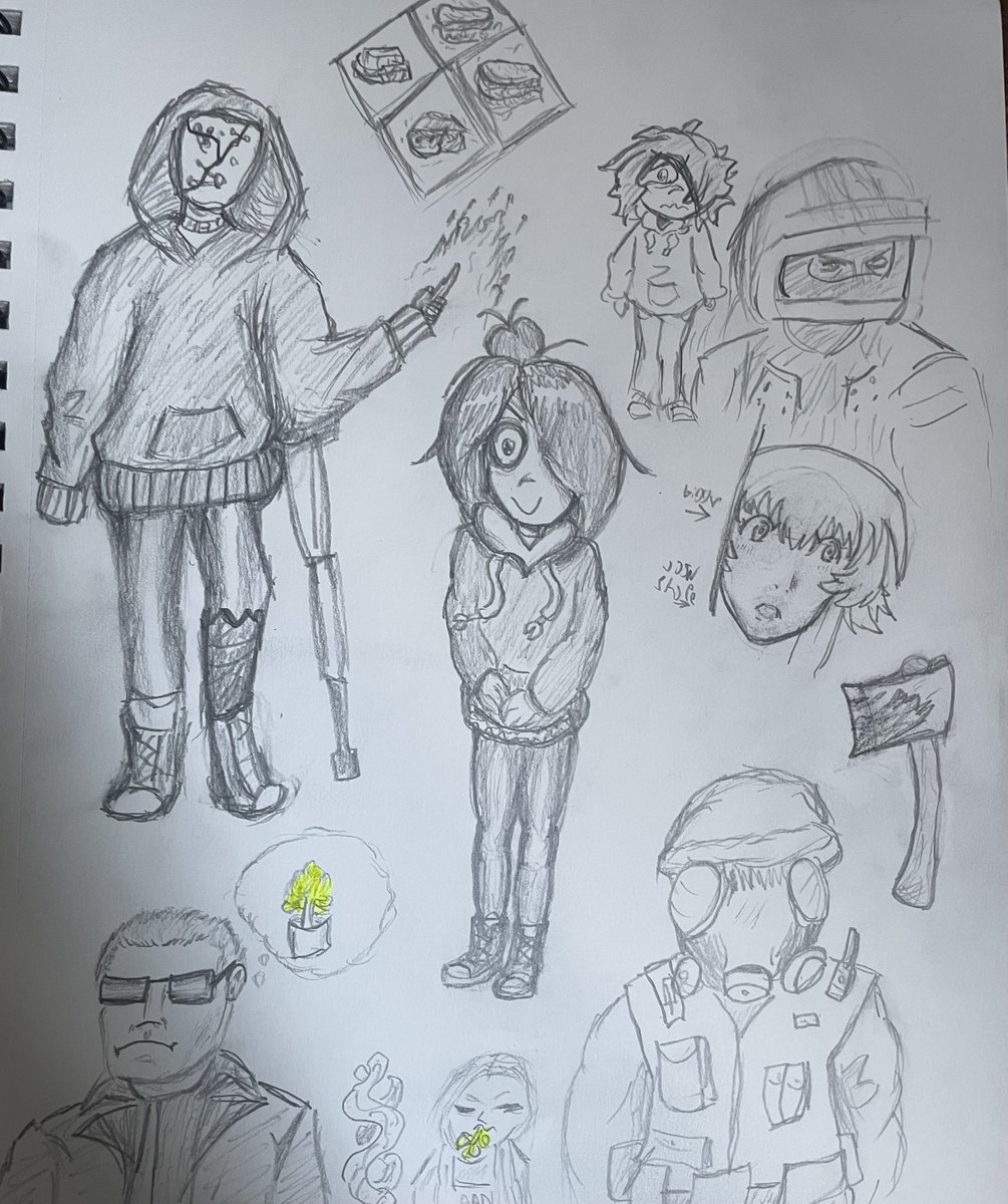chikuncake's tweet photo. random ongezellig doodles, susy from dbd, and some lesser traditional sketches https://t.co/79Cs4qOwvE