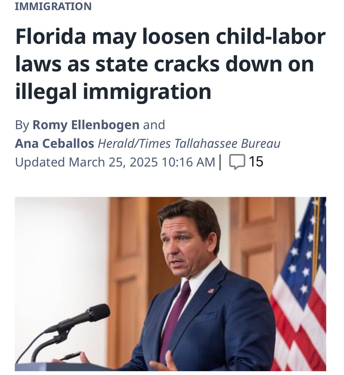 Florida weighs fixing its labor shortage by allowing 14-year-olds to work overnight shifts.