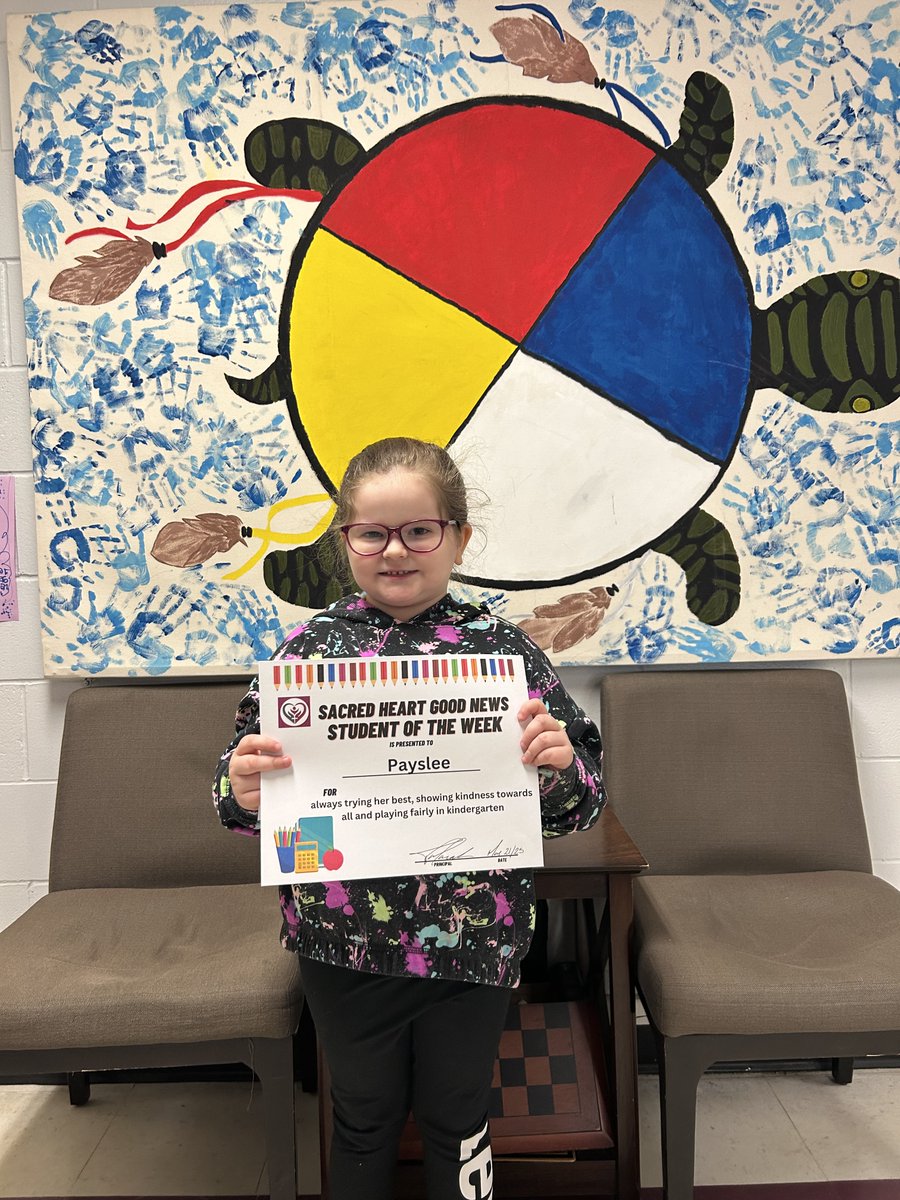 Congratulations to Payslee for beig our Good News Student of the Week! <a href="/HolyTrinitySD/">Holy Trinity</a> <a href="/SacredHeart_MJ/">Sacred Heart</a>