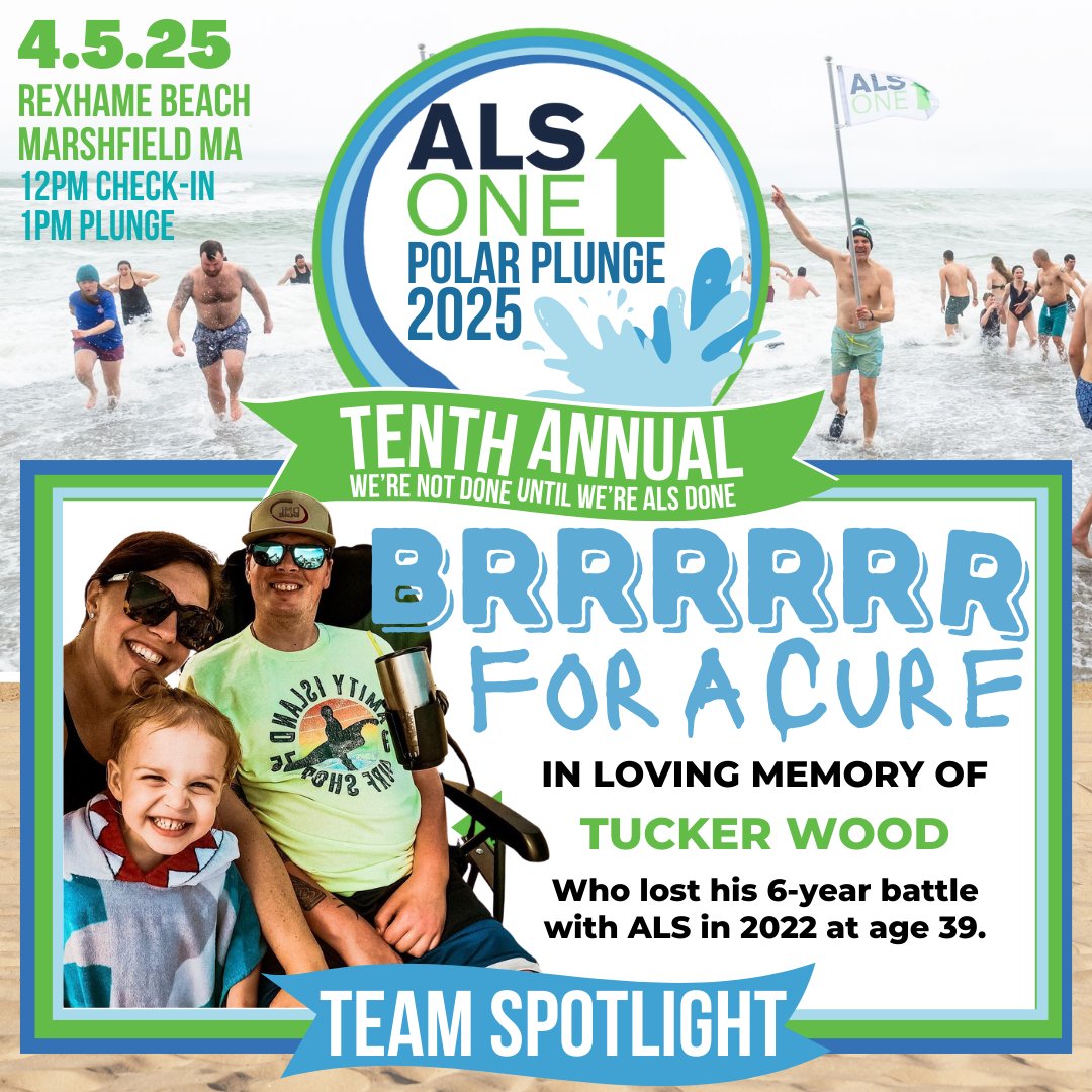💦10TH ANN'L #ALS #PolarPlunge Team Spot💡: TEAM BRRRRRR FOR A CURE, in ❤️in memory of <a href="/TuckerTWood/">Tucker</a> who was lost to ALS in '22 @ 39. Tuck brought so much joy to the 🌏 and was an inspiration to all throughout his cherished life cut short. Join or support: bit.ly/ALSPLUNGE25