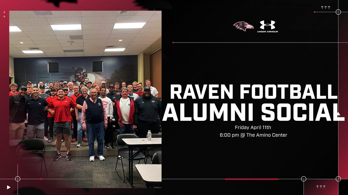 Benedictine Football (@ravenfootballbc) on Twitter photo The night before our Spring Game we will hold our annual Football Alumni Social! Food and drinks will be provided. All former Ravens welcome!
Please RVSP to Brad Hines (dhines@benedictine.edu) The night before our Spring Game we will hold our annual Football Alumni Social! Food and drinks will be provided. All former Ravens welcome!
Please RVSP to Brad Hines (dhines@benedictine.edu)