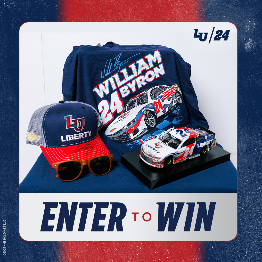 Liberty University (@libertyu) on Twitter photo There's another victory in store for the LU24 at Martinsville, and you can win too! Follow us and repost for a chance to win an <a href="/WilliamByron/">William Byron</a> prize pack, including an autographed die-cast car, LU24 hat, and more! A winner will be selected on April 1. <a href="/Hendrick24Team/">No. 24 Team</a> There's another victory in store for the LU24 at Martinsville, and you can win too! Follow us and repost for a chance to win an <a href="/WilliamByron/">William Byron</a> prize pack, including an autographed die-cast car, LU24 hat, and more! A winner will be selected on April 1. <a href="/Hendrick24Team/">No. 24 Team</a>