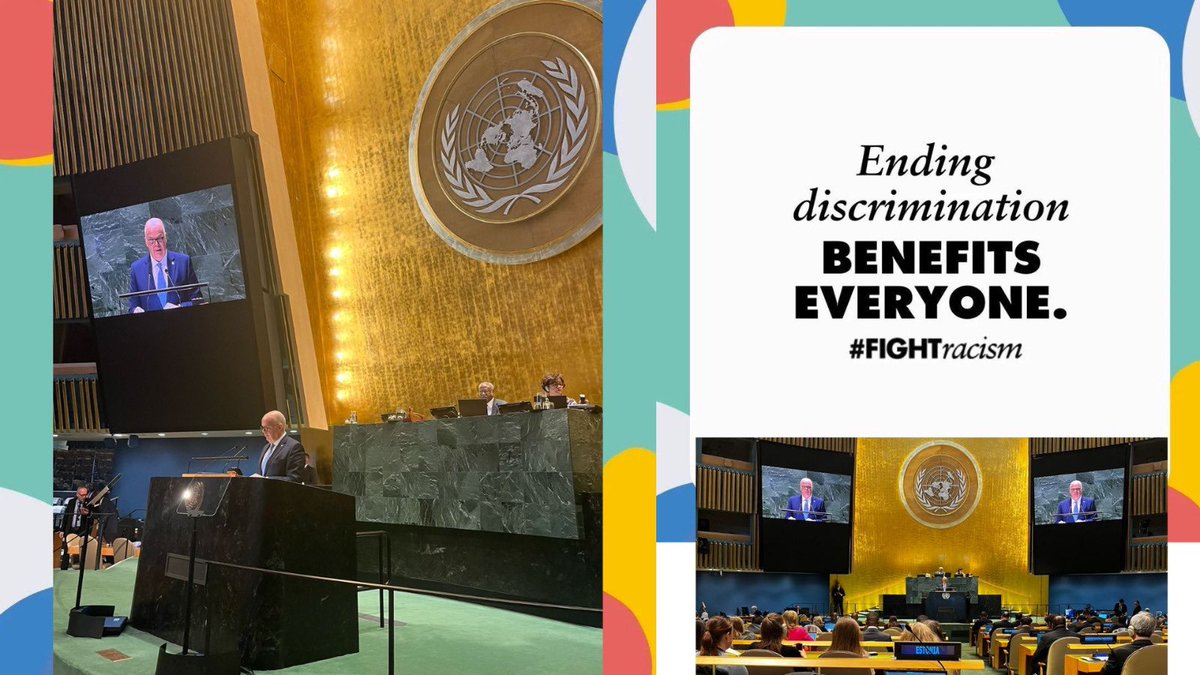 GRUN_NY's tweet photo. On the occasion of the International Day of Remembrance of the Victims of Slavery and the Transatlantic Slave Trade, Ambassador @evasekeris, Permanent Representative of Greece to the UN, on behalf of the member-states of #WEOG:
☑️pledged to never forget the dehumanizing practice of slavery and the Transatlantic Slave Trade
☑️paid tribute to the countless victims, mainly of African descent, and honored their rich heritage and their many achievements in all areas of our societies
☑️reaffirmed the commitment to prevent and eliminate racial discrimination and to fight racism, xenophobia and related intolerance
☑️emphasized the need to condemn and combat trafficking in persons, end modern slavery and eradicate child and forced labor and sexual exploitation.
Watch the statement: https://t.co/WWOTRiWTwp
#RememberSlavery
#FightRacism
@rememberslavery
🇬🇷🇺🇳
@GreeceMFA
@GRUN_NY
🇺🇳 #WEOG Group:
Andorra @ANDORRA_UN
Australia @AustraliaUN
Austria @AustriaUN
Belgium @BelgiumUN
Canada @CanadaUN
Denmark @Denmark_UN
Finland @FinlandUN
France @franceonu
Germany @GermanyUN
Greece @GRUN_NY
Iceland @IcelandUN
Ireland @IrishMissionUN
Israel @IsraelinUN
Italy @ItalyUN_NY
Liechtenstein @LiechtensteinUN
Luxembourg @LuxembourgUN
Malta @MaltaUNMission
Monaco @Monaco_ONU
Netherlands @KingdomNL_UN
New Zealand @NZUN
Norway @NorwayUN
Portugal @Portugal_UN
San Marino @SanMarino_UN
Spain @SpainUN
Sweden @SwedenUN
Switzerland @swiss_un
Turkey @UN_Turkiye
United Kingdom @UKUN_NewYork