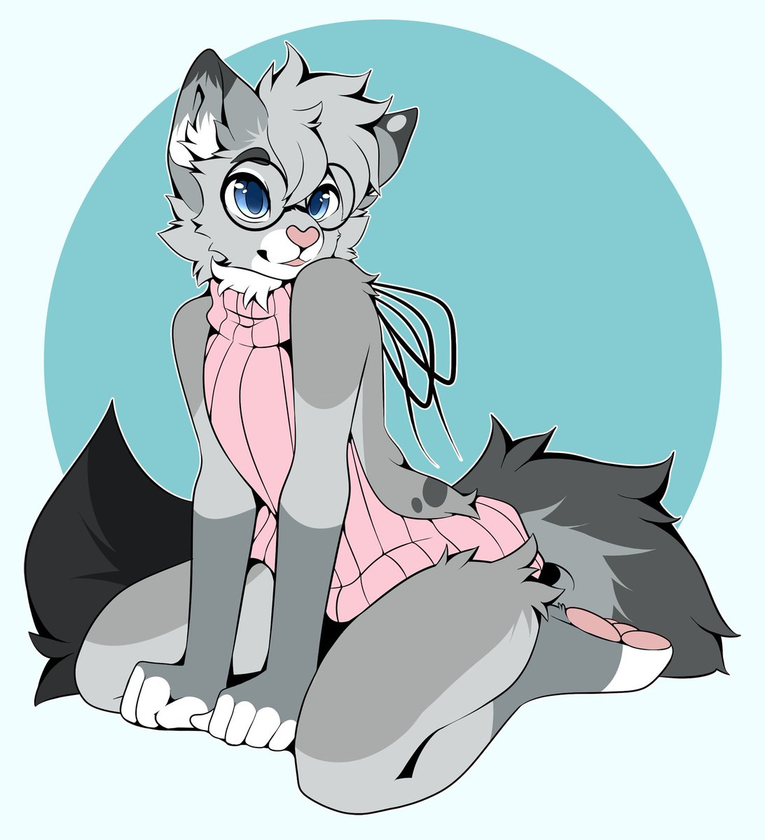 Everyone kept asking me to wear one of these sweaters, but all it does is show off my spots..! 😊💞

One more cute kitty artwork from <a href="/LordFartSquat/">🌝</a> for the week~! 🎨
