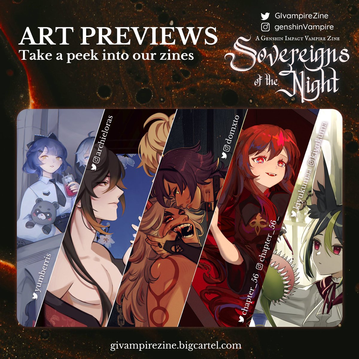 Sovereigns of the Night: A Genshin Vampire Zine tweet media
