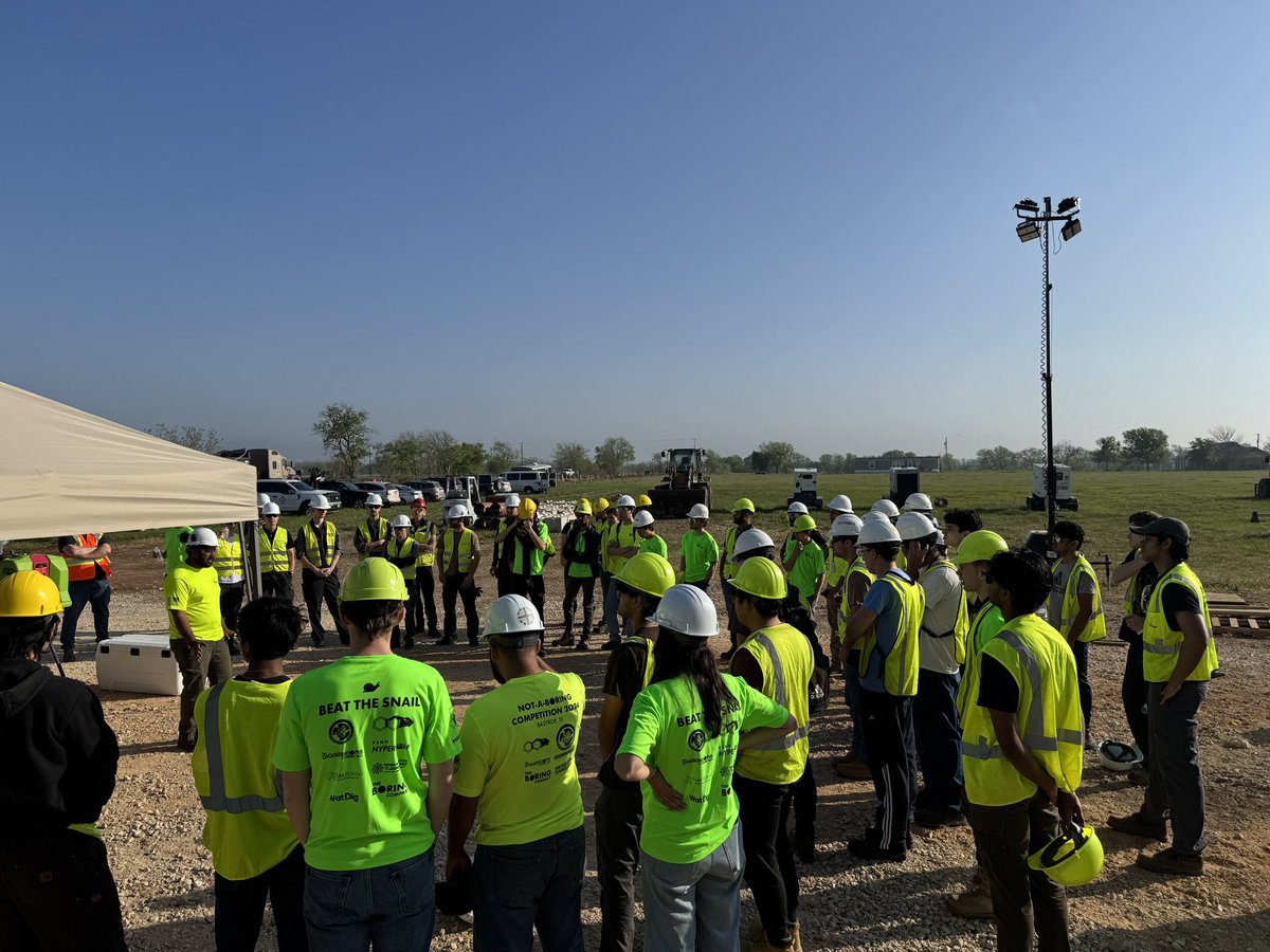 The 2025 Not-a-Boring Competition is underway! The 7 student team finalists (from 4 countries) are setting up their tunnel boring machines preparing to compete on speed, accuracy, and innovation. Beat the snail!