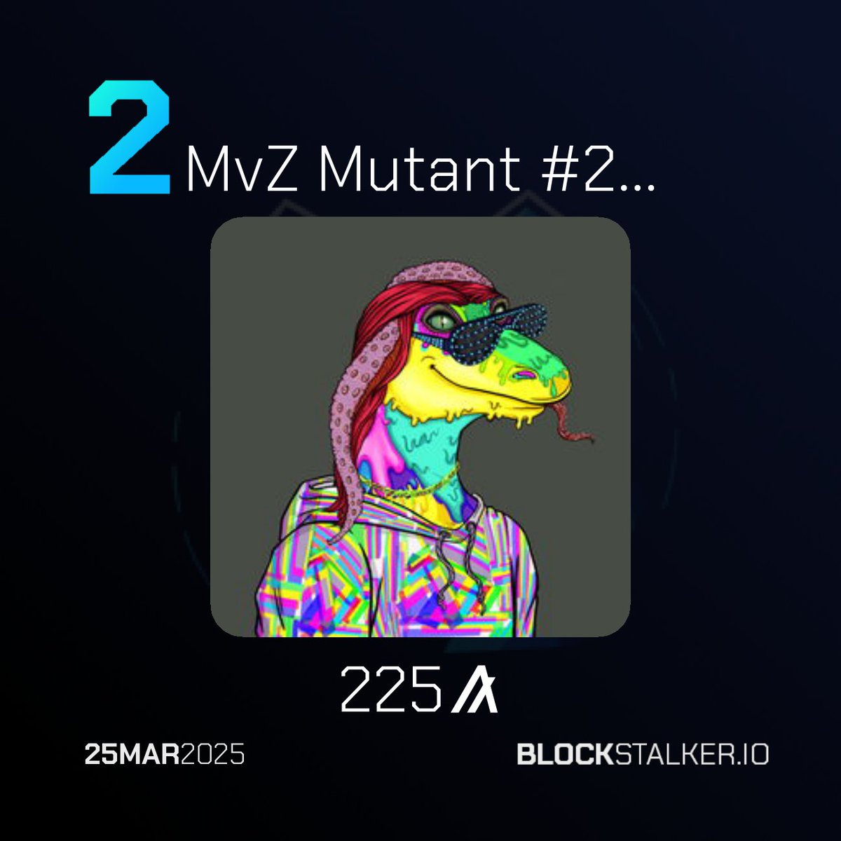 BlockStalkerBot's tweet image. BlockStalker.IO Daily Digest
Top 3 NFT Sales 🖼️
└ 🥇 MvZ Mutant #1245
└ 🥈 MvZ Mutant #2292
└ 🥉 MvZ Zombie #0366
