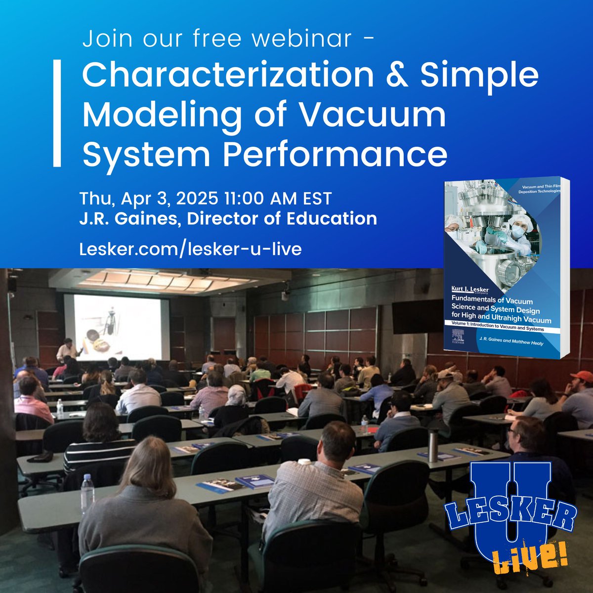 KurtJLeskerCo's tweet image. Discover the gap between design &amp;amp; real-world vacuum system performance. Join our FREE webinar to learn characterization &amp;amp; Simple Modeling of Vacuum System Performance.
Date: Apr 3, 2025, 11 AM EST/5 PM GMT

bit.ly/4hECV0D

#VacuumSystems #ProcessOptimization