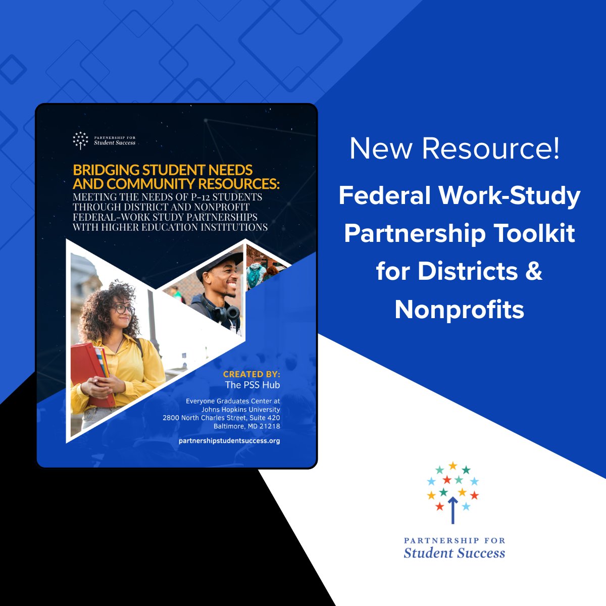 ICYMI: PSS is helping schools, districts, &amp; nonprofits create impactful partnerships with higher ed institutions to support #P12 students! Check out this toolkit from our Federal Work-Study workgroup on forming FWS partnerships. Read more: tinyurl.com/z4p7x6he