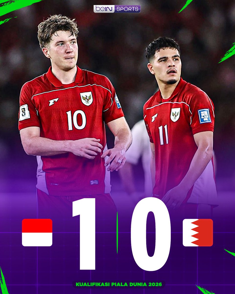LET’S GOOOO! 🇮🇩

Gol manis Ole Romeny bawa 3 poin MASIF untuk Indonesia! Bahrain tumbang, peluang kita lolos terbuka!

Keep flying high, Garuda! 🦅

#beINSPORTSID