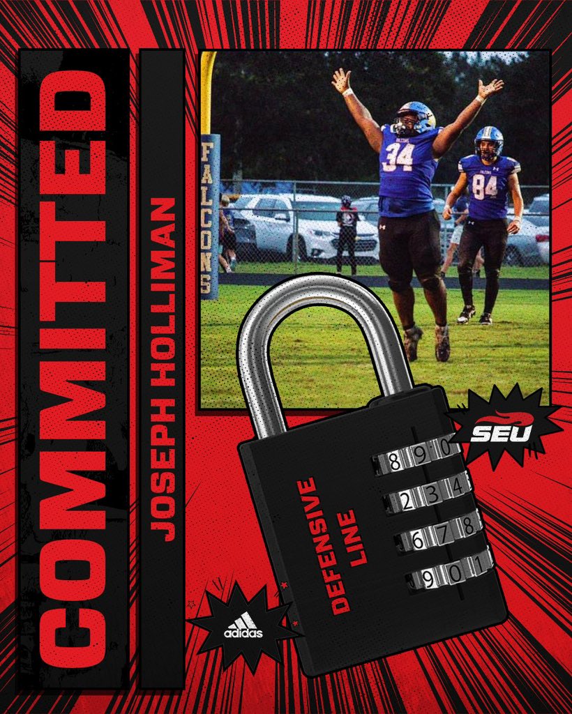 Joseph Holliman (@josephholliman1) on Twitter photo Blessed to announce I am officially committed to southeastern university. <a href="/_Coach_Rivers/">Anthony Rivers</a> <a href="/SEUFireFootball/">Southeastern Football</a> <a href="/CoachHeldreth/">Jordan Heldreth</a> <a href="/MenendezFootba1/">Menendez Football</a> Blessed to announce I am officially committed to southeastern university. <a href="/_Coach_Rivers/">Anthony Rivers</a> <a href="/SEUFireFootball/">Southeastern Football</a> <a href="/CoachHeldreth/">Jordan Heldreth</a> <a href="/MenendezFootba1/">Menendez Football</a>