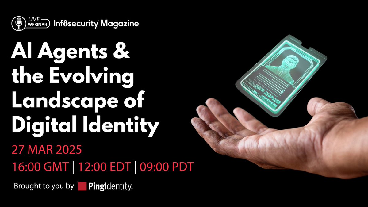 Infosecurity Magazine (@infosecuritymag) on Twitter photo On March 27, join a webinar with <a href="/pingidentity/">Ping Identity</a> to cover AI’s role in identity verification, decentralized identity solutions, and the ethical considerations of AI-driven decision-making
Register now: spkl.io/6012fQ6Nj On March 27, join a webinar with <a href="/pingidentity/">Ping Identity</a> to cover AI’s role in identity verification, decentralized identity solutions, and the ethical considerations of AI-driven decision-making
Register now: spkl.io/6012fQ6Nj