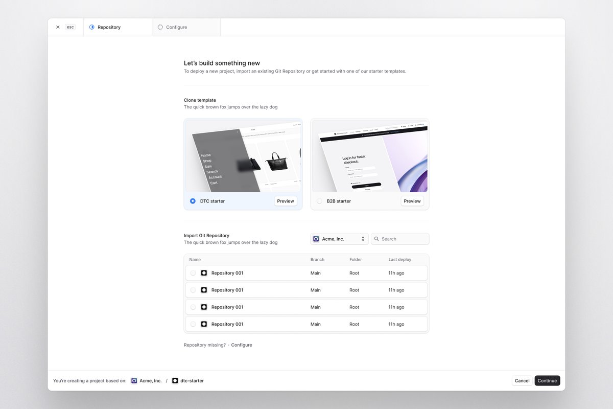 ludvigrask_'s tweet image. Currently working on "Create a project" for @medusajs Cloud - This could be the first step 🏗️