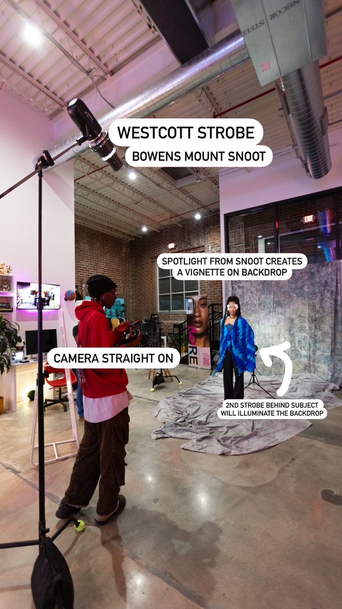 camkirkstudios's tweet photo. The Set Up + The Shot with @ElyHonkpo swipe to see the light set up 💡 now it’s your turn. What will you create at the studio? 👀 Book your session today! 🔗 in bio 🏡 https://t.co/DUq8R3aNIK