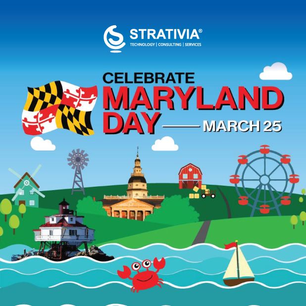 Strativia's tweet photo. Happy #MarylandDay! 🦀🎉
From the Bay to the mountains, we’re proud to call the Old Line State home. 💙
What’s your favorite Maryland tradition, food, or spot? Let’s hear it!👇

#MDPride #OldLineState #ChesapeakeVibes https://t.co/KUzK5KuCVO