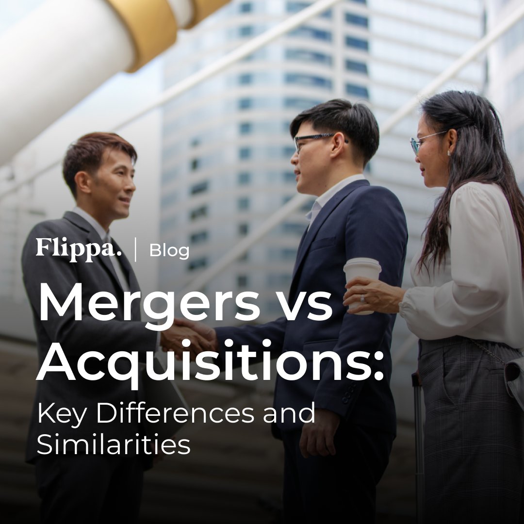 Flippa's tweet image. Mergers vs Acquisitions: What are the differences and similarities between the two regarding growth? 

Some fundamental distinctions carry different implications for stakeholders and organizations. 

Read full article: bit.ly/46dtIIC
#FlippaBlogs
#BusinessBlogs
#Flippa