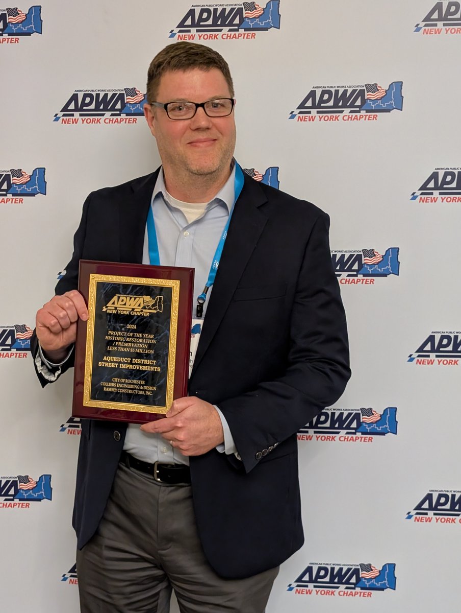 ColliersEng's tweet image. 🚨 DOUBLE WIN ALERT! 🚨 Our Highway &amp;amp; Traffic Engineering team just won TWO "Public Works Project of the Year" APWA Statewide NY awards! 🏆🎉Congrats to Ontario County DPW for the CR 4/CR 20 roundabout &amp;amp; the City of Rochester for the Aqueduct District street improvements! 🚧💫