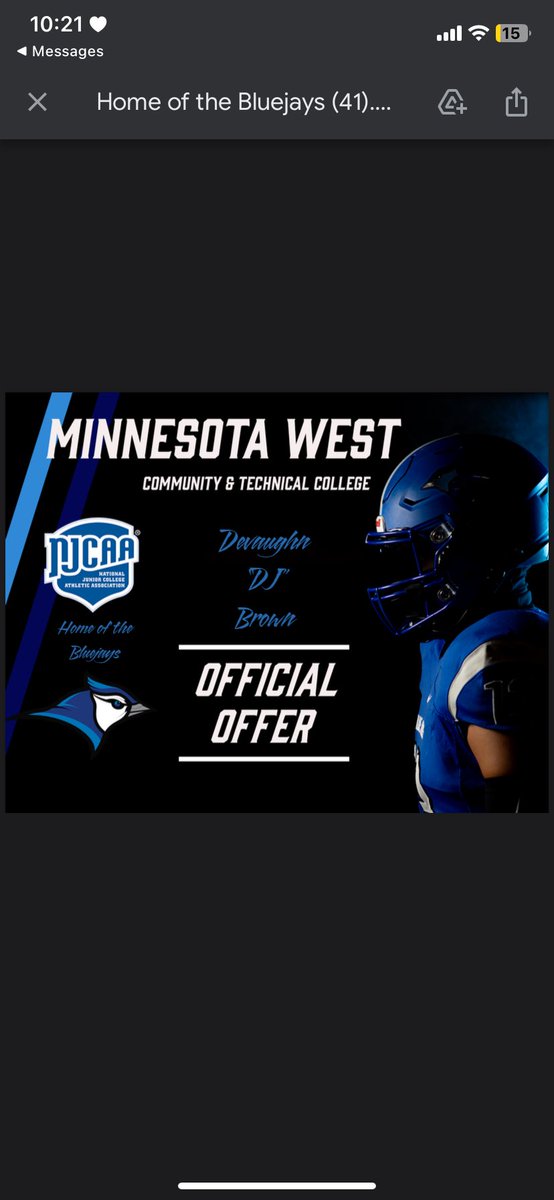 DevaughnBrown56's tweet photo. Blessed to receive an offer from Minnesota West college #AGTG @coachjsmithlbs @CoachTucker25 https://t.co/mSSBrdjHsg