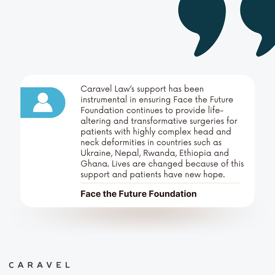 Caravel_Law's tweet image. It is a pleasure being a part of the community supporting such an important cause! Thank you for your kind words, Face the Future Foundation. #TestimonialTuesday