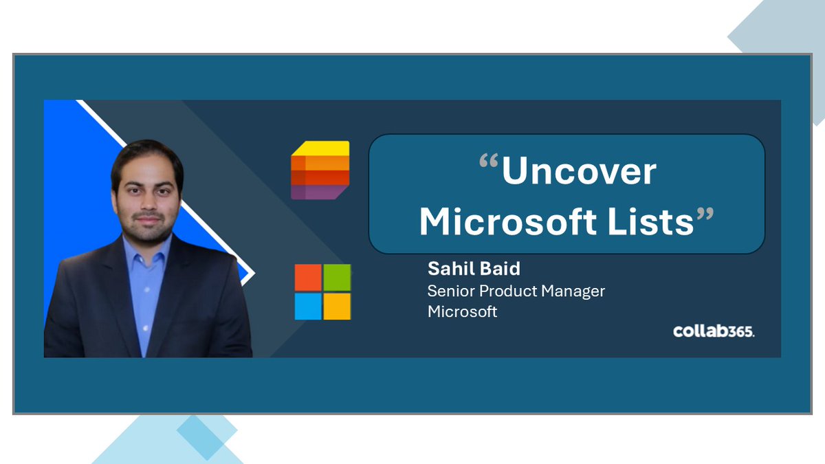 Microsoft SharePoint (@sharepoint) on Twitter photo NOW ON DEMAND | Get a deep-dive update on Microsoft Lists with Lists Senior PM, Sahil Baid - in collaboration with @Collab365.
π¨π¨π¨π¨ Automation
π§π§π§π§ Forms
π₯π₯π₯π₯ Roadmap
πͺπͺπͺπͺ ... and more
Full chapters to jump what interests you πΊ youtube.com/watch?v=snNWddβ¦ NOW ON DEMAND | Get a deep-dive update on Microsoft Lists with Lists Senior PM, Sahil Baid - in collaboration with @Collab365.
π¨π¨π¨π¨ Automation
π§π§π§π§ Forms
π₯π₯π₯π₯ Roadmap
πͺπͺπͺπͺ ... and more
Full chapters to jump what interests you πΊ youtube.com/watch?v=snNWddβ¦