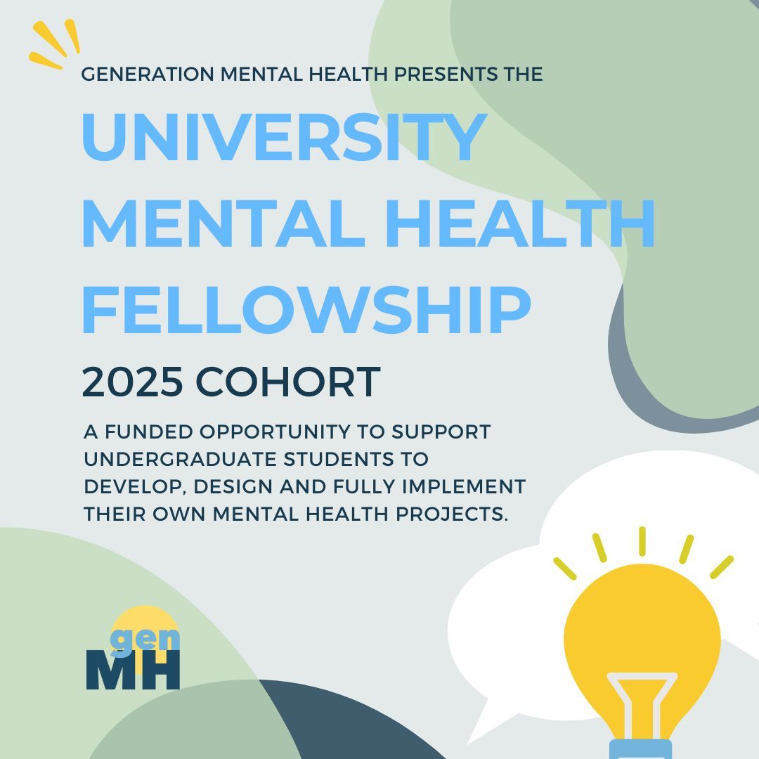 GenMHTeam's tweet image. In case you missed it 📣 Applications are now open for the 2025 University Mental Health Fellowship cohort! You can find out more about the fellowship, sign up for the information session, and submit your application at genmh.org/fellowship