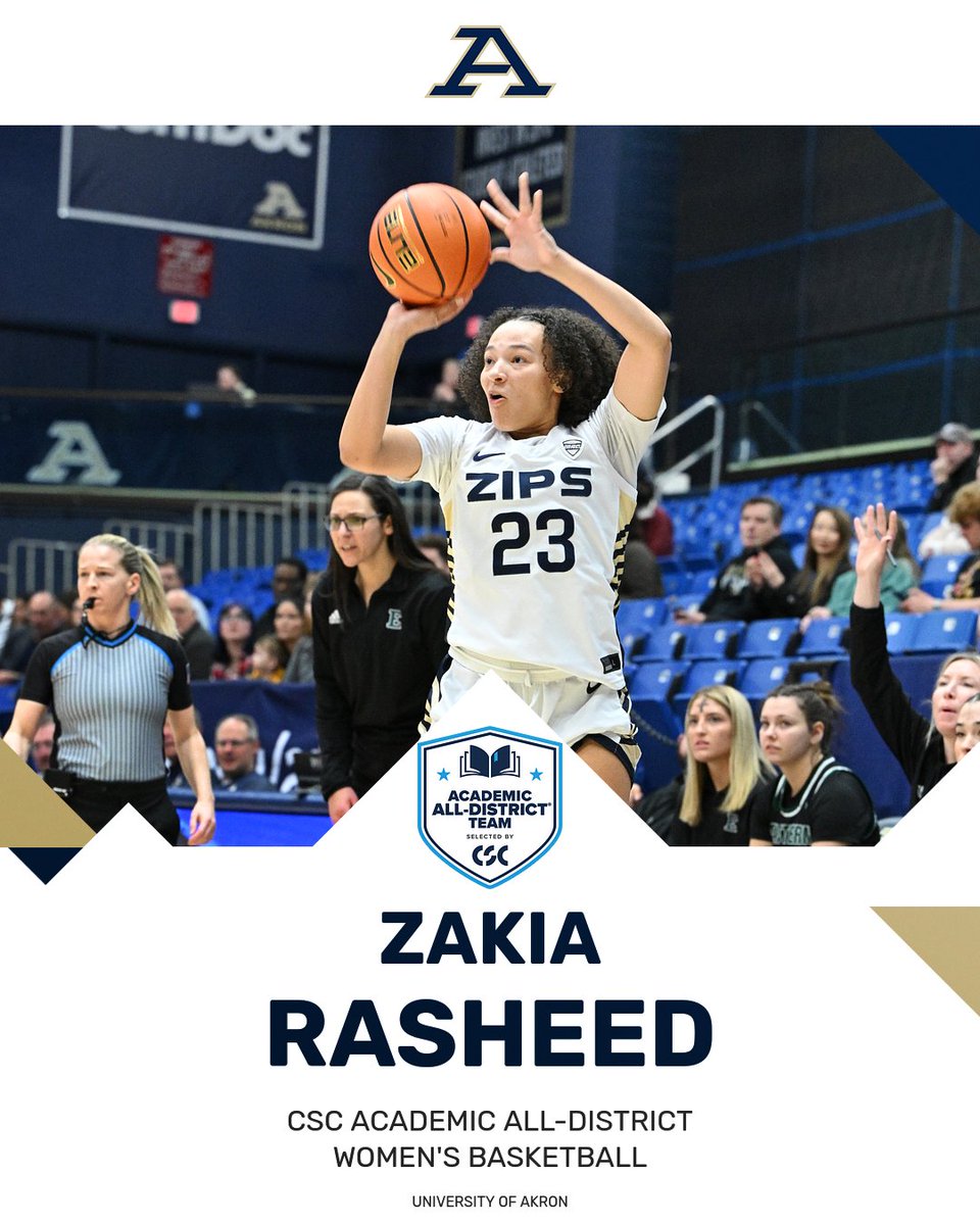 Akron Zips Women’s Basketball (@zipswbb) on Twitter photo 👏 Congrats to <a href="/ZipsWBB/">Akron Zips Women’s Basketball</a> Zakia Rasheed on earning <a href="/CollSportsComm/">College Sports Communicators</a> Academic All-District accolades
#GoZips | <a href="/ZipsWBB/">Akron Zips Women’s Basketball</a> 🦘 👏 Congrats to <a href="/ZipsWBB/">Akron Zips Women’s Basketball</a> Zakia Rasheed on earning <a href="/CollSportsComm/">College Sports Communicators</a> Academic All-District accolades
#GoZips | <a href="/ZipsWBB/">Akron Zips Women’s Basketball</a> 🦘