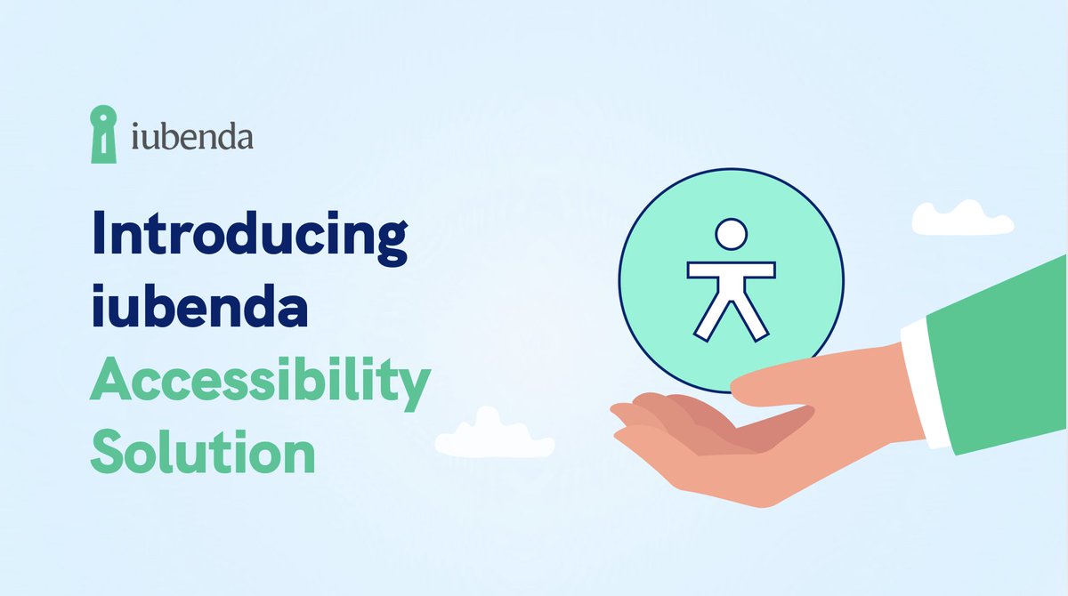 ⏳ Websites have until June 28th to comply with the new accessibility requirements.

🆕 Our new Accessibility Solution can improve the accessibility of your website and get you closer to compliance with the EAA.

Try it for FREE now: iubenda.com/en/help/169920…