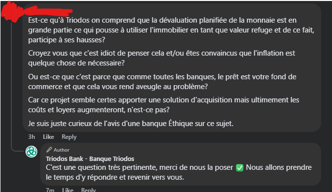 Qui m'aide à orange pill Triodos?