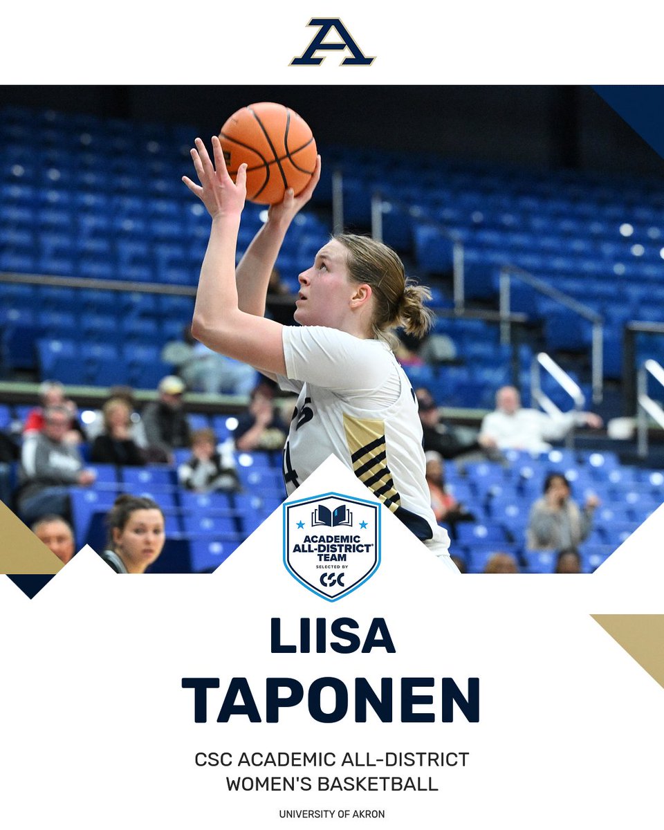 Akron Zips Women’s Basketball (@zipswbb) on Twitter photo 👏 Congrats to <a href="/ZipsWBB/">Akron Zips Women’s Basketball</a> Liisa Taponen on earning <a href="/CollSportsComm/">College Sports Communicators</a> Academic All-District accolades
#GoZips | <a href="/ZipsWBB/">Akron Zips Women’s Basketball</a> 🦘 👏 Congrats to <a href="/ZipsWBB/">Akron Zips Women’s Basketball</a> Liisa Taponen on earning <a href="/CollSportsComm/">College Sports Communicators</a> Academic All-District accolades
#GoZips | <a href="/ZipsWBB/">Akron Zips Women’s Basketball</a> 🦘