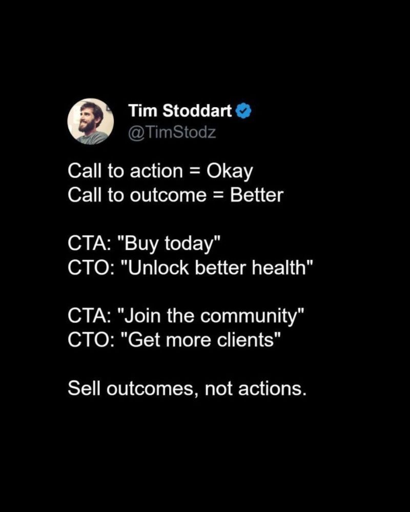 richkingpma's tweet photo. Call to Action vs. Call to Outcome - 

what's your take? https://t.co/CjF1iNKlk9