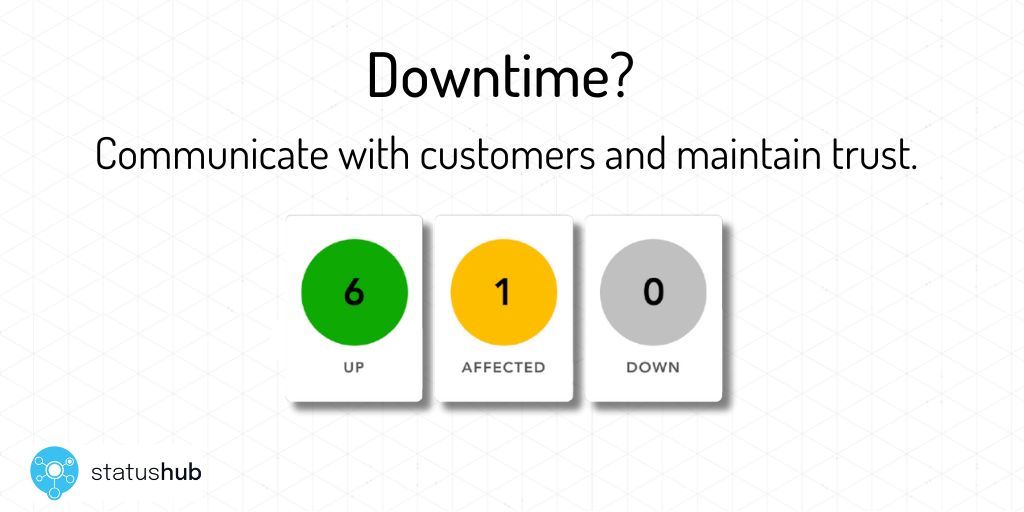 <a href="/StatusHubIO/">StatusHub</a> - IT Incident and Disruption Communication Tool.

✔ Private &amp; public status pages
✔ Monitoring tools integrations
✔ Multiple Notification Channels 
✔ Connected hubs ensure the right audience gets the right updates

Start Free trial: buff.ly/3snzzbr